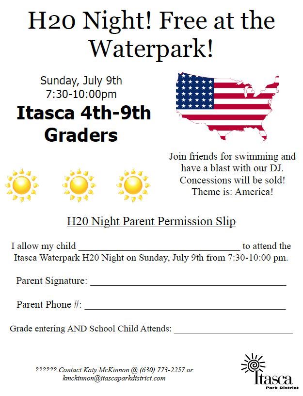 2017 7 9 H20 flyer and slip