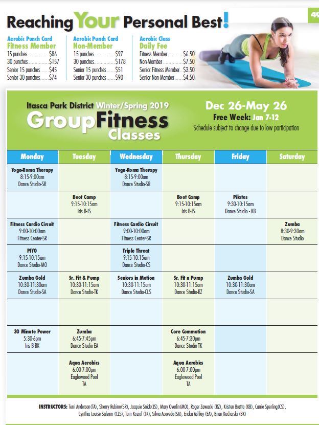 2019 WS Group Fitness Schedule